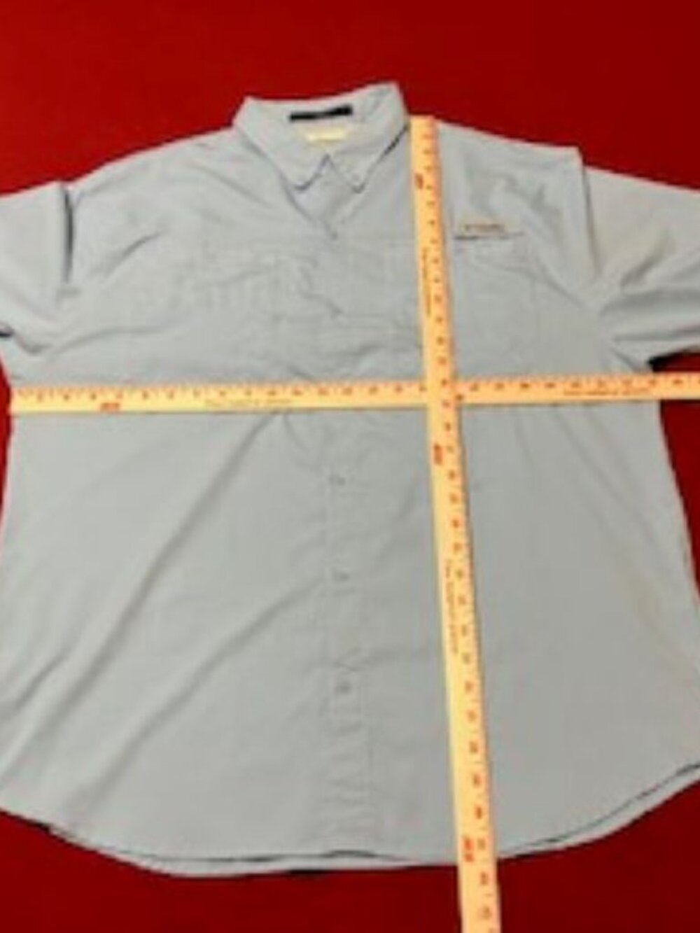 Columbia Tamiami Men's Short Sleeve Fishing PFG Omni-Shade Vented Lt Blue XL - Picture 8 of 15